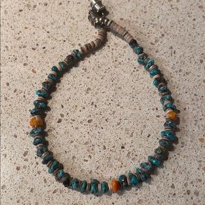 Turquoise, Coral and Shell Bracelet